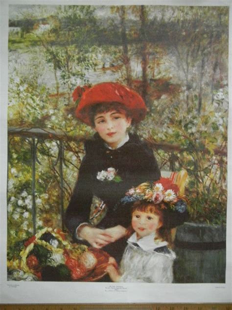 Renoir Two Sisters On The Terrace Art Print Lithograph Art Institute
