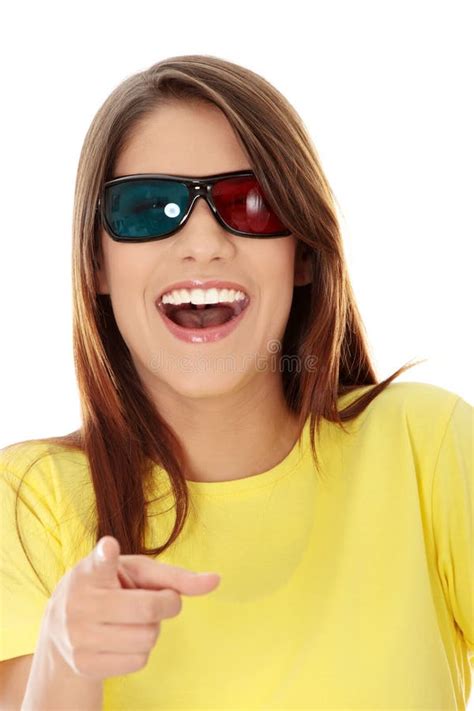 2480 Woman 3d Glasses White Background Stock Photos Free And Royalty