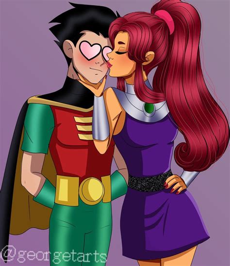 Inlove By Georgetarts Teen Titans Robin Teen Titans Starfire Teen Titans Go