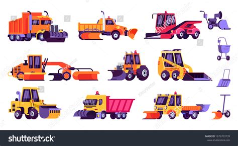 Snow Plow Truck Vector Illustration Cartoon Stock Vector Royalty Free