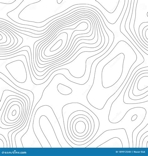 Vector Topographic Contour Map Curved Lines On White Background