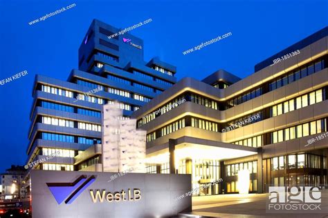 Night Shot Westdeutsche Landesbank Westlb Headquarters Head Office