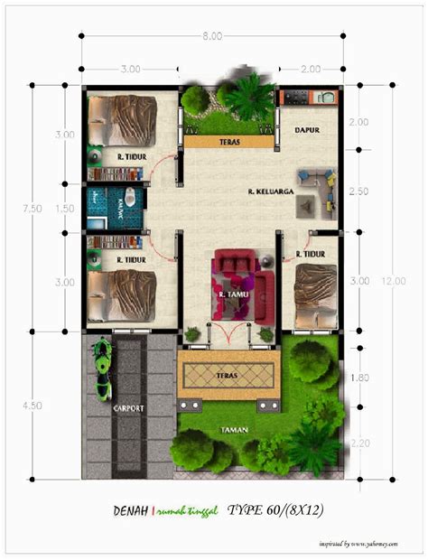 Ide rancangan denah luas tanah 610 m2 m2 yang bagus idenahrumahcom via idenahrumah.com. Desain Interior Rumah Minimalis Type 60 | Gambar Rumah ...