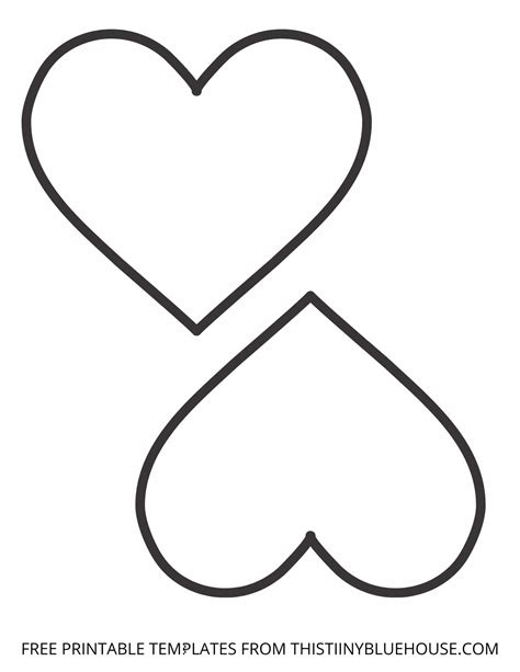 Free Printable Heart Template 6 Sizes Of Heart Outlines Small Medium