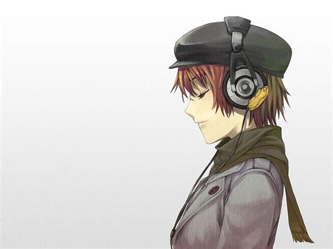 Anime Character Wearing Headphones Hd Wallpaper Wallpaper Flare