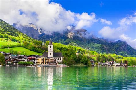 Premium Photo Amazing Idyllic Scenery Lake Sankt Wolfgang In Austria