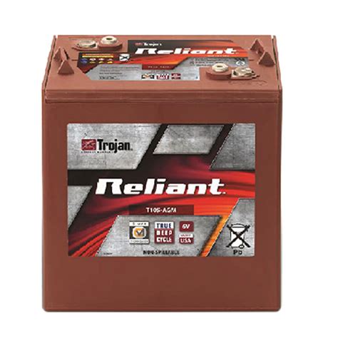 Trojan 6 Volt Battery T105 Agm Reliant