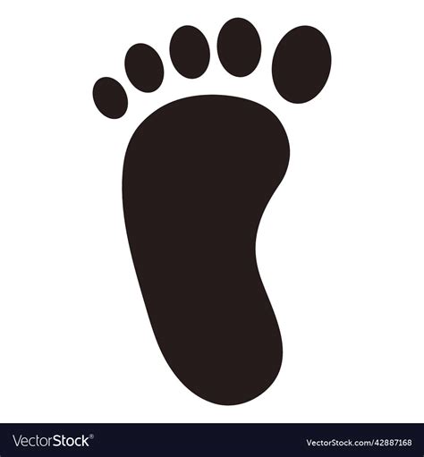 Left Foot Footprint Silhouette High Quality Vector Image