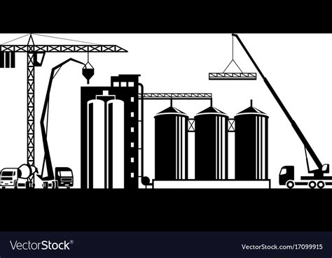 Construction Of Grain Silo Royalty Free Vector Image