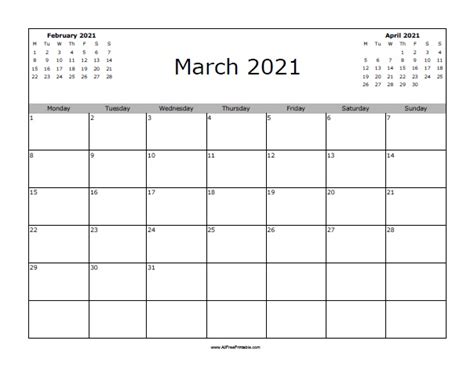 Smaller font size regular font size larger font size. March 2021 Calendar - Free Printable - AllFreePrintable.com