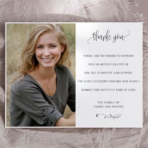 Funeral Thank You Cards Personalized With Photo Etsy