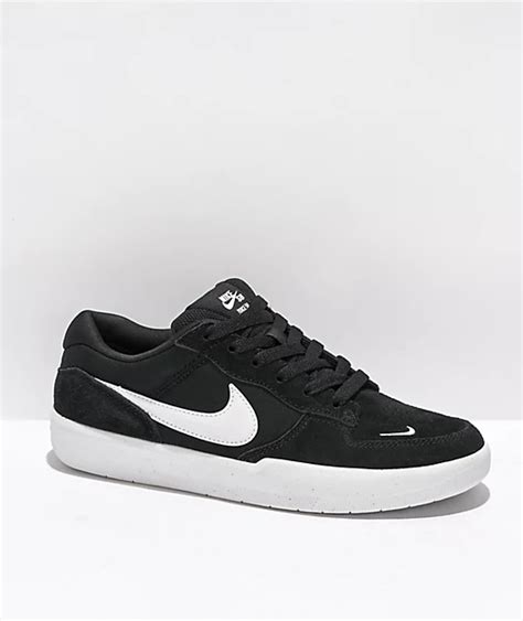 Nike Sb Force 58 Black And White Skate Shoes