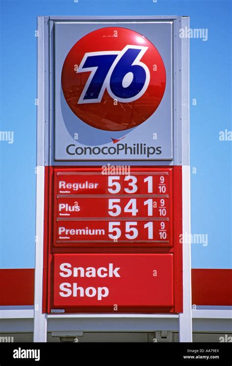 Conoco Gas Station Sign Showing Possible Future Price Of Five Us