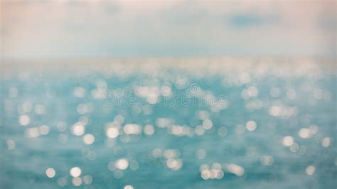 Blurred Blue Background And Blue Sky And Bokeh Sea Stock Photo Image