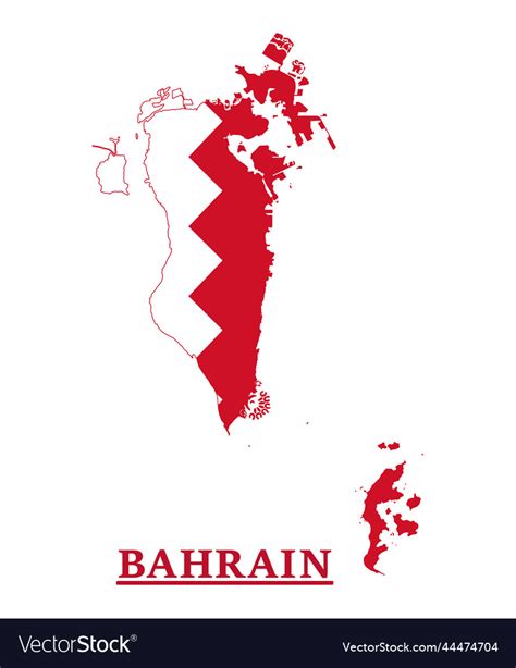 Bahrain National Flag Map Design Royalty Free Vector Image