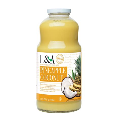 Landa 100 Pineapple Coconut Juice 32 Fl Oz