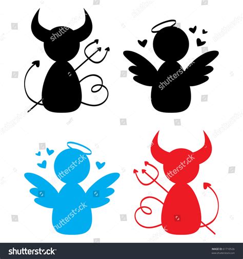Angel Devil Icons Stock Vector 61710526 Shutterstock