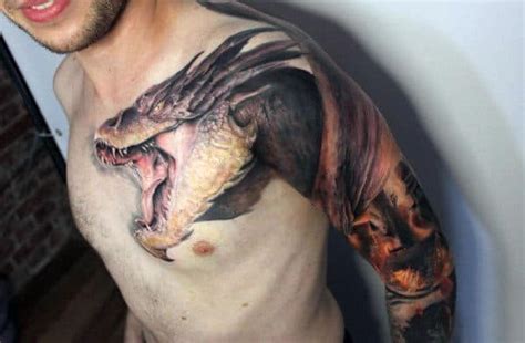 Top Dragon Shoulder Tattoos For Men