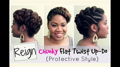 This is the hairstyle that can make you stand out in a crowd and impress your sistas. R: Reign | Protective Style and Flat Twist Updo on Natural ...