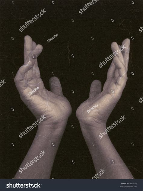 Hands Uplifted Photo Based Mixed Medium Image Extreme Texture Grain