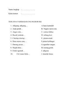 Puisi Bahasa Jawa Diarani