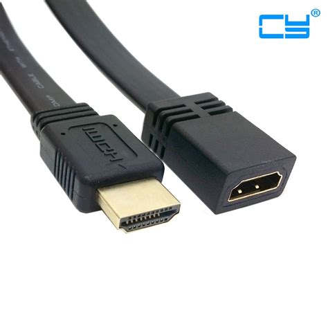 50cm Flat Hdmi A Type 19pin Male To Hdmi A Type Female Extension Cable