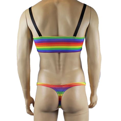LGBTQ Rainbow Gay Pride Crop Top And Mens Mini Thong Etsy