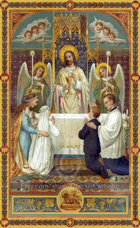 First Communion Jesus Gives Eucharist Based On Vintage Etsy