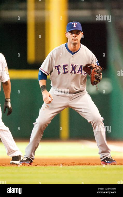 June 28 2011 Houston Texas Us Texas Ranger Infielder Michael