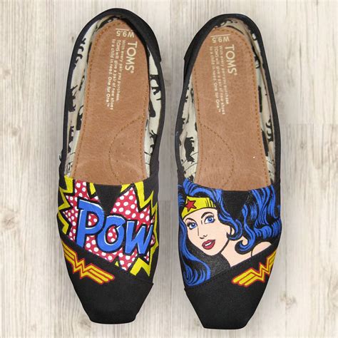 Custom Painted Wonder Woman Toms Shoes By Tomsbyheather On Etsy 135