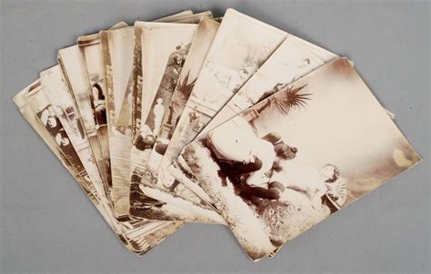 A Collection Of Victorian Pornographic Photographs Depicting Various Figures In Pleasurable Posit