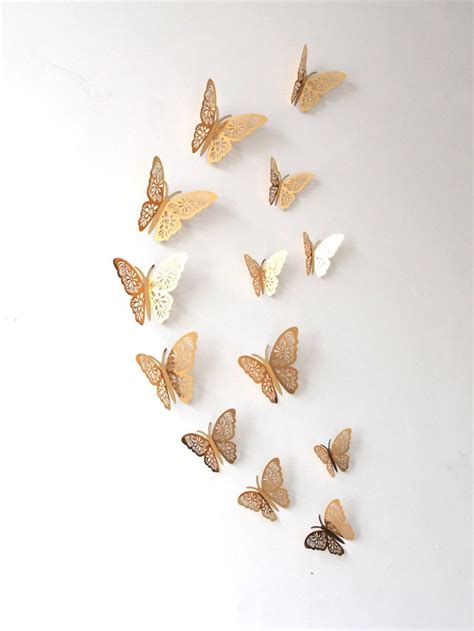 3d Butterfly Wall Sticker 12pcs Sheinsheinside Photo Wall Collage