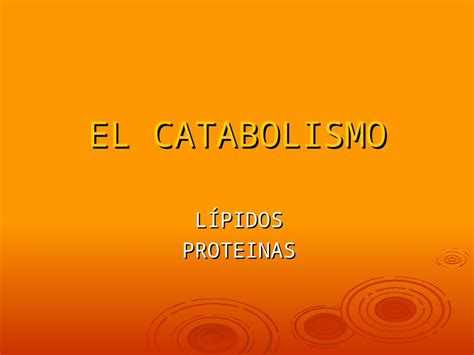 Ppt El Catabolismo L Pidosproteinas Catabolismo De Los L Pidos Se