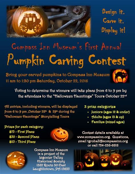 Ligonier Pa 1st Annual Pumpkin Carving Contest At Compass Inn Museum