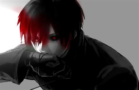 Black Hair Red Eye Anime Boy