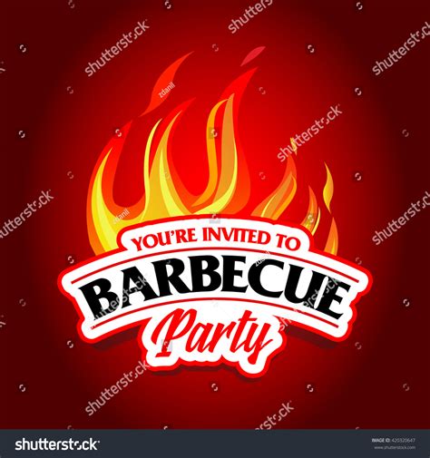 Barbecue Party Design Barbecue Invitation Barbecue Stock Vector ...