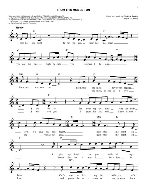 From This Moment On Lead Sheet Fake Book Print Sheet Music Now