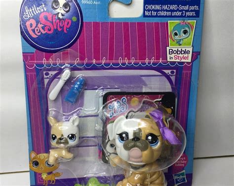 Littlest Pet Shop Lps Authentic Bulldog 3587 Mom And 3588 Baby With