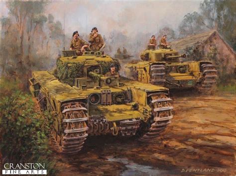 Normandy France 1944 British Churchill Mk Vii Tanks Of 147 Regiment