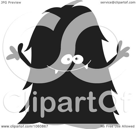 Royalty Free Vector Clip Art Illustration Of A Black And White Monster