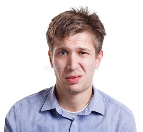 Emotions Man Face Expressing Disgust Isolated Stock Photo Image Of