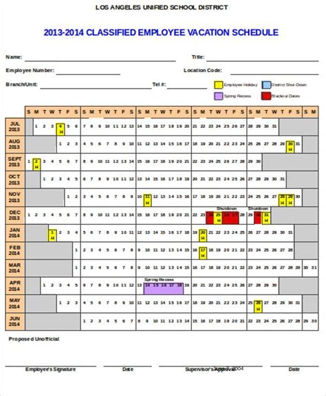 8 Vacation Calendar Templates Pdf Excel Free And Premium Templates