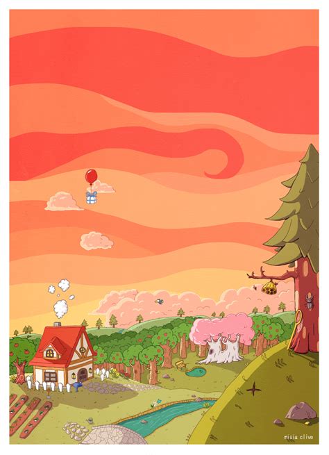 Misia Clive Illustrations — An Animal crossing landscape illustration I