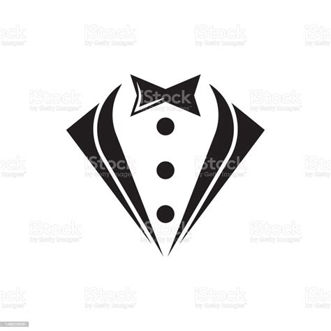 Classic Tie Icon And Suit Fashion Men Logo Design Stock Illustration