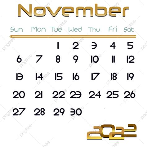 Gambar Kalender 2022 November 2022 Tahun Kalender Png Dan Vektor Images