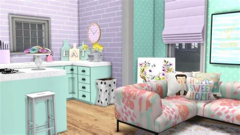 The Sims 4 Speed Build Pastel Micro Apartment Cc Links Sims 4