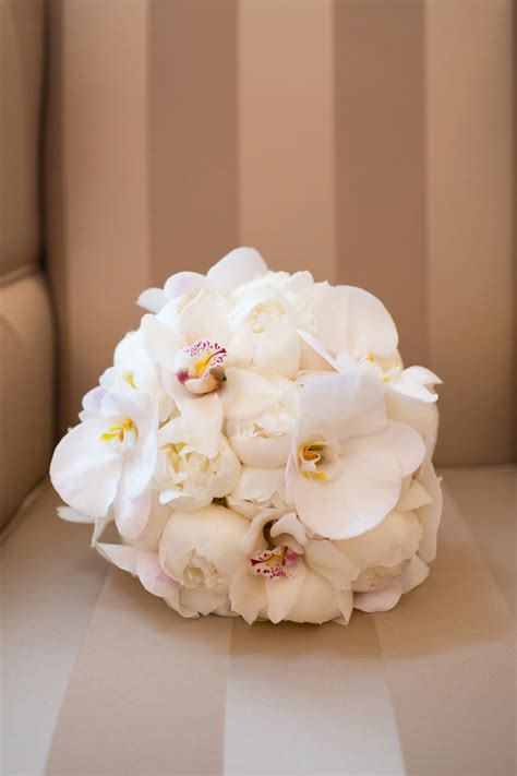 White Peony And Orchid Bridal Bouquet