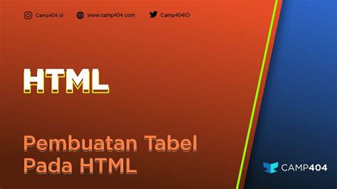 CAMP Academy Cara Pembuatan Tabel Pada HTML YouTube