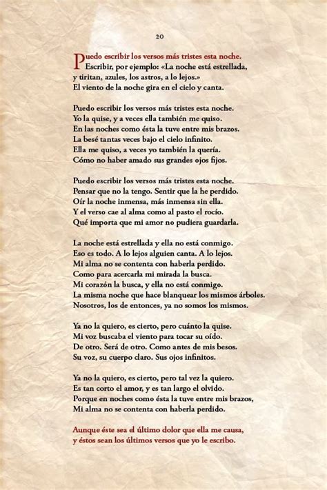 Pablo Neruda Los Versos Más Tristes Puedo Escribir Los Versos