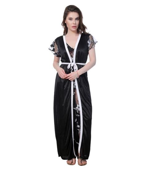Buy Luxura Essentials Satin Nighty And Night Gowns Black Online At Best Prices In India Snapdeal